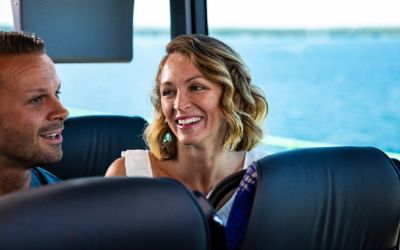 Family Riding on Motor Coach
